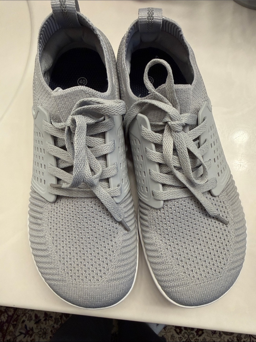 WHITIN Women's Gray Knit Slip-On Athletic Sneakers
